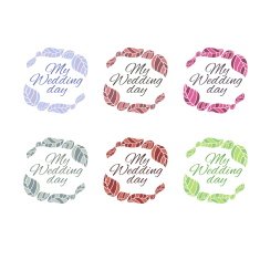 Illustration set of floral label for wedding Vector