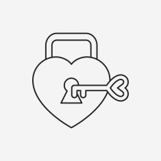 lover lock line icon N12