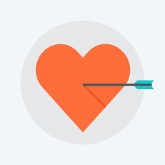 Heart flat style colorful vector icon N2