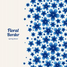 Bright floral border on light background N3
