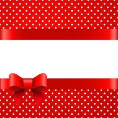 Greeting card with a red bow