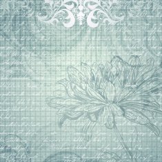Grungy light blue background with flower