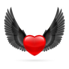 Heart with raised wings N5