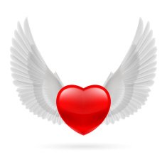 Heart with raised wings N6