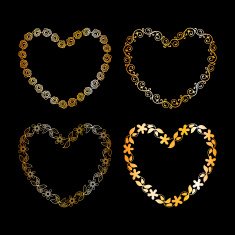Golden floral heart frame