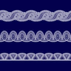 set of white lace ribbons N2