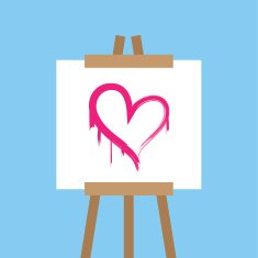 Canvas Easel Painted Heart