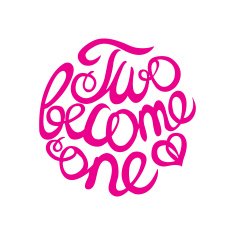 Lettering element in pink color for wedding design N2