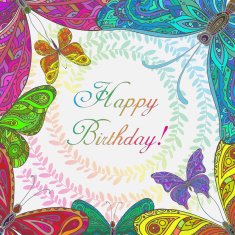Colorful vector frame with butterflies N3