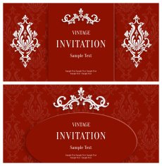 Vector Red Floral 3d Background Template Christmas and Invitation Cards N2