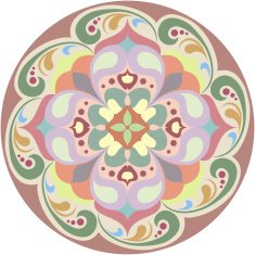 Kaleidoscopic floral tatoo Mandala in black and white