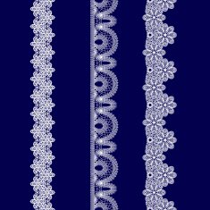 set of white lace ribbons N3