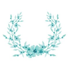 Watercolor floral wreath N5