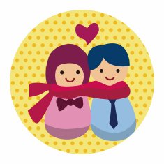 Valentine's day couple flat icon elements background eps10 N4