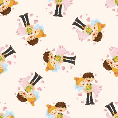 wedding couple seamless pattern N5