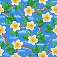 Tropical flowers plumeria pattern N2