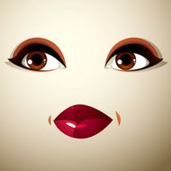 Attractive woman with stylish bright make-up Sexy sad lady