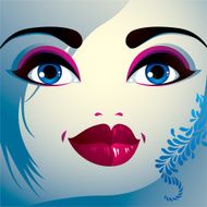 Parts of the face young beautiful lady with make-up N3