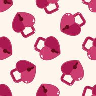 lover lock cartoon seamless pattern background