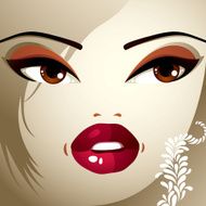 Face makeup Lips eyes and eyebrows of an attractive woman N5