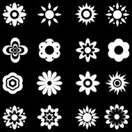 Flower Vector Black and White N5