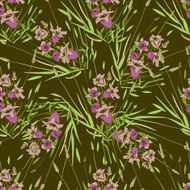 Unusual seamless pattern of meadow flowers