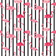 Flamingo Bird Background - Retro seamless pattern N4