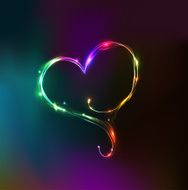 colorful heart with light effects