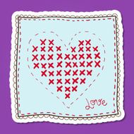 Handkerchief with heart embroidery N2