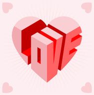 Love Heart Card vector illustration