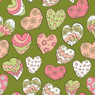 Seamless pattern with colorful hearts N16