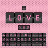 Vector Mechanical pink panel letters