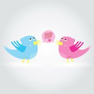 Birds love each other A vector illustration