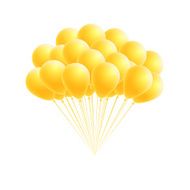 Vector bunch birthday or party yellow balloons