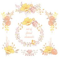 set to hand draw flowers floral elements 2 N2