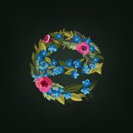 letter Flower alphabet Colorful font Lowercase N36