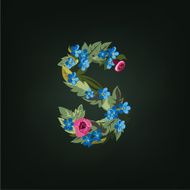 s letter Flower alphabet Colorful font Lowercase