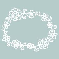 Hand drawn floral round frame N14