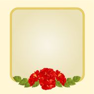Golden frame with hibiscus vector