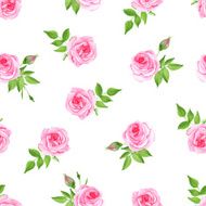 Luxury roses watercolor seamless vector print