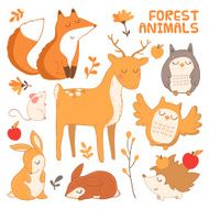 Vector set with forest animals