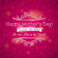 Red Mother&#039;s day greeting card with hearts and wishes text N2