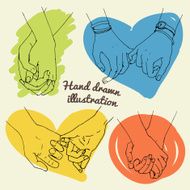 illustrations to keep hands a pair of lovers or friends N4