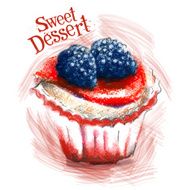 sweet dessert vector logo design template cake pastry or brownie