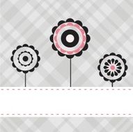 Bright greetings card with flowers and buttons N5