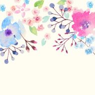 Invitation card with watercolor flowers for your wedding day N24