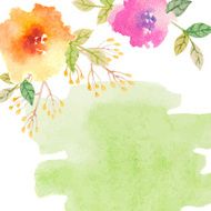 Invitation card with watercolor flowers for your wedding day N25
