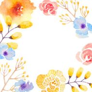 Invitation card with watercolor flowers for your wedding day N26