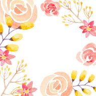 Invitation card with watercolor flowers for your wedding day N27