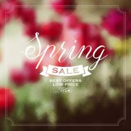 loral blurred background with labels for spring design